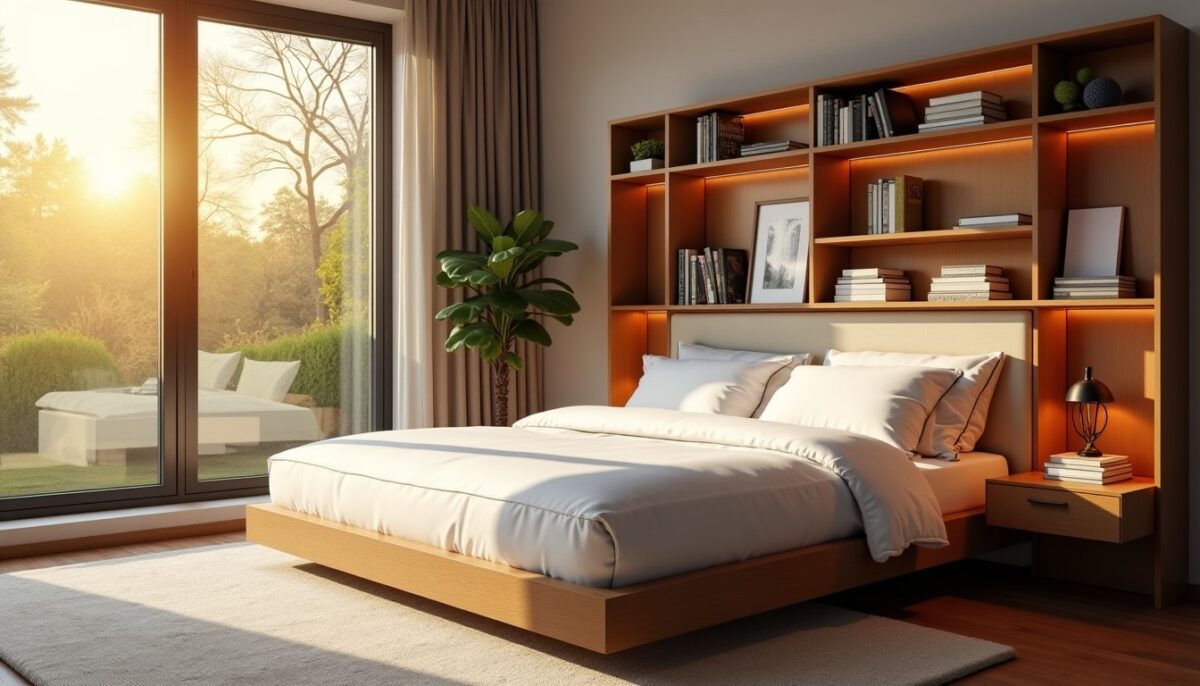 Tête de lit astucieuse : gagnez de la place avec des rangements intégrés dans votre chambre