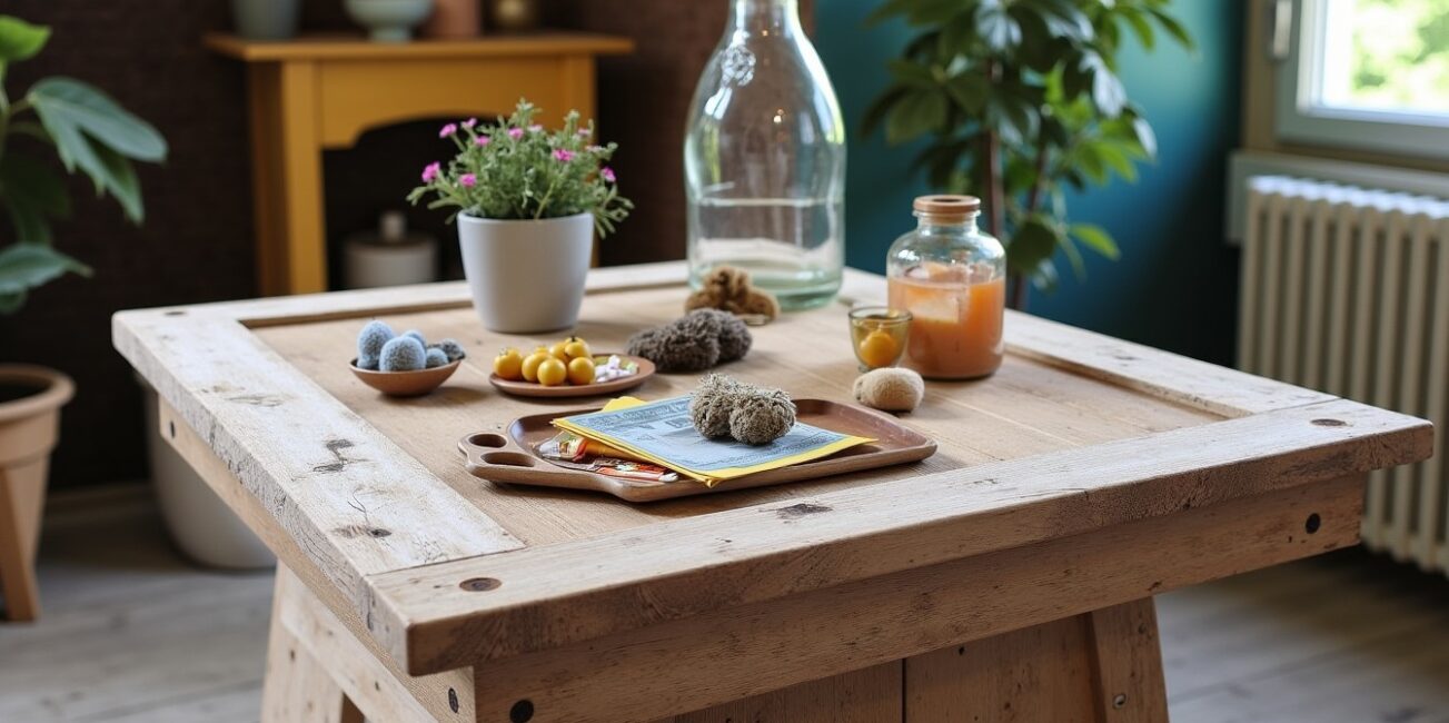 Upcycling : Transformez des matériaux récupérés pour fabriquer une table basse unique