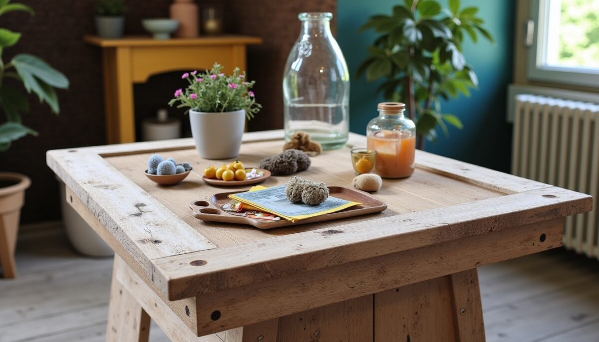 Upcycling : Transformez des matériaux récupérés pour fabriquer une table basse unique
