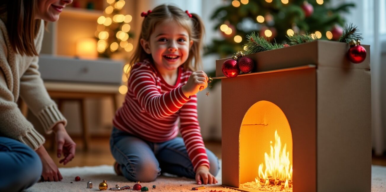 Noël enchanté : créez votre cheminée en carton magique avec ce tuto DIY simple et ludique ????????