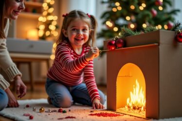 Noël enchanté : créez votre cheminée en carton magique avec ce tuto DIY simple et ludique ????????