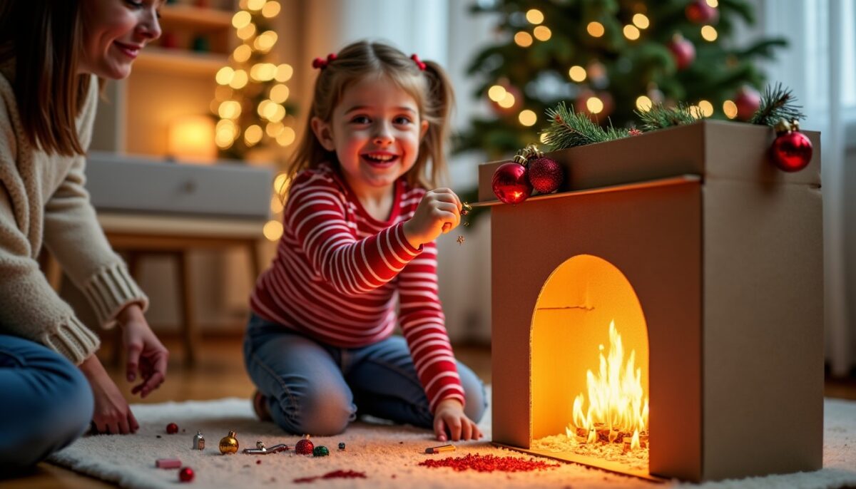 Noël enchanté : créez votre cheminée en carton magique avec ce tuto DIY simple et ludique ????????
